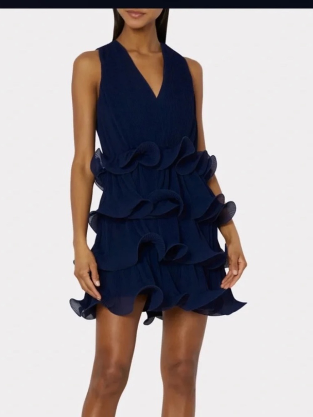 Milly navy ruffle dress